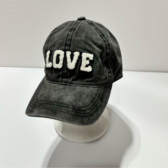 David and Young Accessories - David and Young Gray Baseball Hat Cap Fashion Hat LOVE Logo Chambray Denim Style